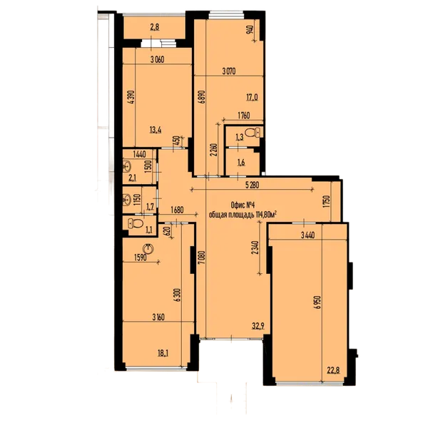 Помещение  114.8 м² - Изображение