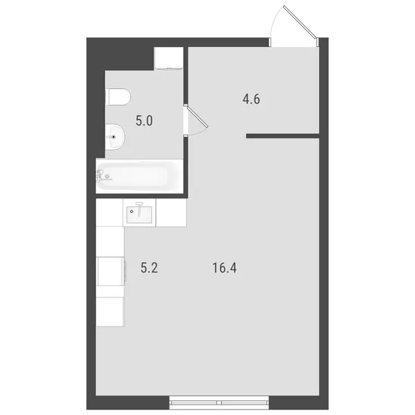 Студия  30.16 м² - Изображение