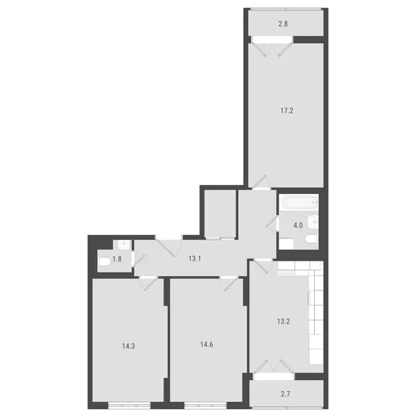 3-комнатная  80.45 м² - Изображение