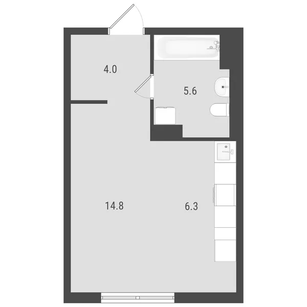 Студия  29.42 м² - Изображение
