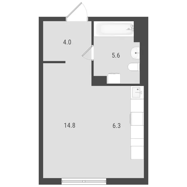Студия  29.42 м² - Изображение