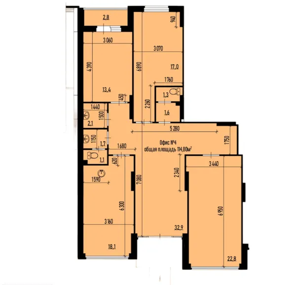 Помещение  114.8 м² - Изображение